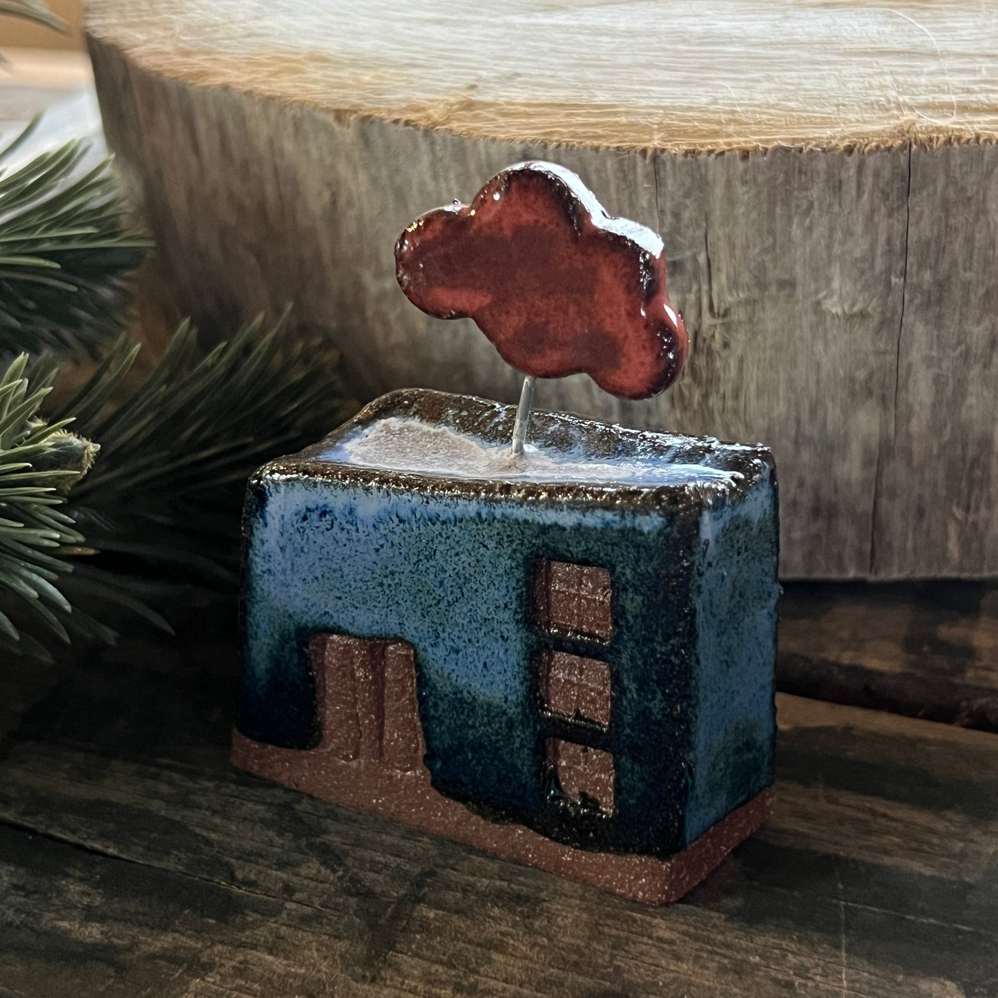 Ceramic Tiny House - Miniature Sculpture - Fairy House - Terrarium House